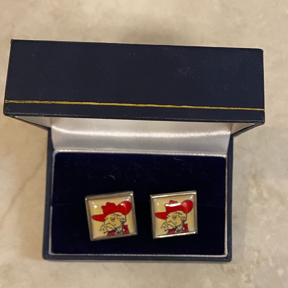 Ole miss colonel reb square cuff links